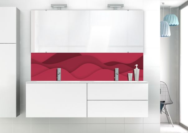 Panneau vasque Vagues couleur Rose grenade