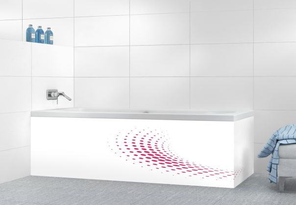 Panneau tablier de bain Nuage de points couleur Saphir rose motif inversé