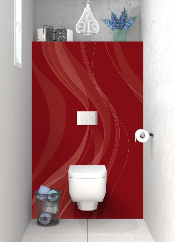 Panneau WC Voilage couleur Rouge grenat