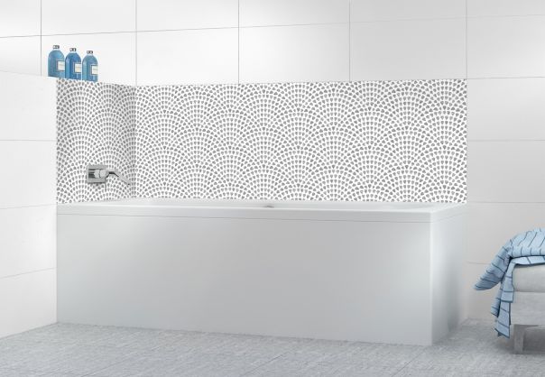 Panneau de bain Mosaïque petits cœurs couleur Gris pierre