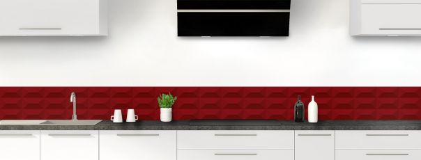 Crédence de cuisine Briques en relief couleur Rouge grenat frise