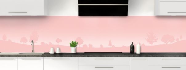 Crédence de cuisine Paysage couleur Quartz rose panoramique
