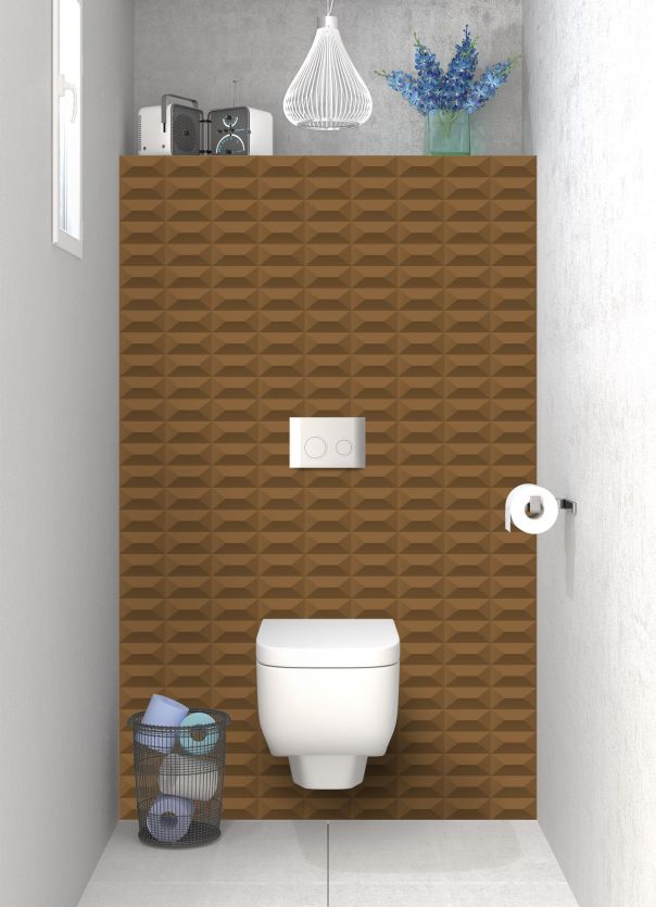 Panneau WC Briques en relief couleur Cannelle