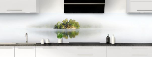 Crédence de cuisine Ilôt dans la brume panoramique motif inversé