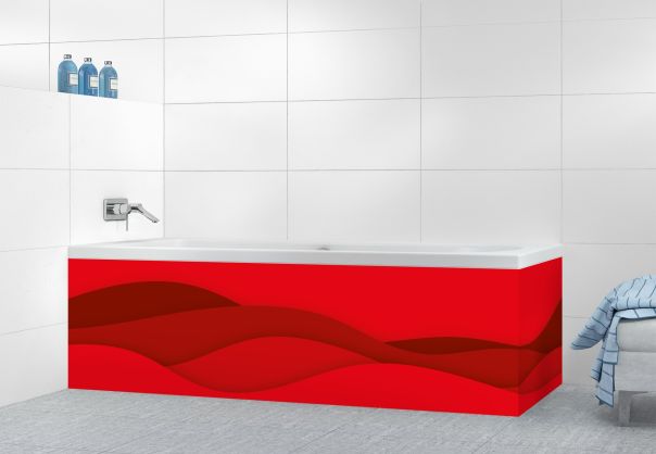 Panneau tablier de bain Vagues couleur Rouge vermillon