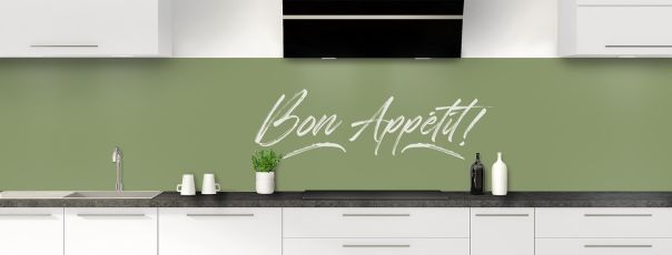 Crédence de cuisine Bon appétit couleur Vert sauge panoramique