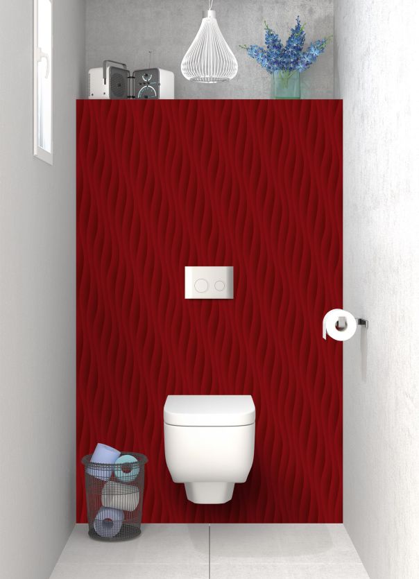 Panneau WC Ondes couleur Rouge grenat