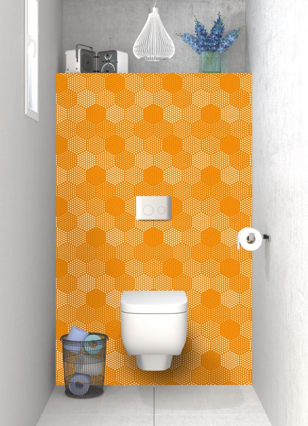 Panneau WC Camaïeu hexagone couleur Citrouille
