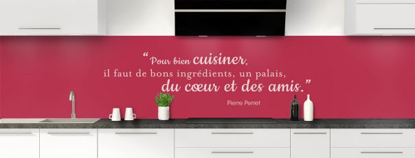 Crédence de cuisine Bien cuisiner couleur Rose grenade panoramique