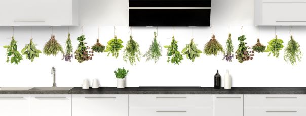 Crédence de cuisine Herbes aromatiques panoramique motif inversé