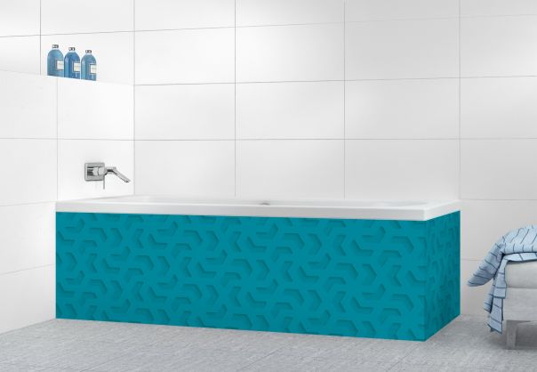 Panneau tablier de bain Hélice en relief couleur Bleu paon