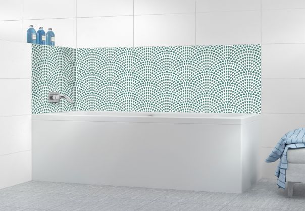 Panneau de bain Mosaïque petits cœurs couleur Vert jade