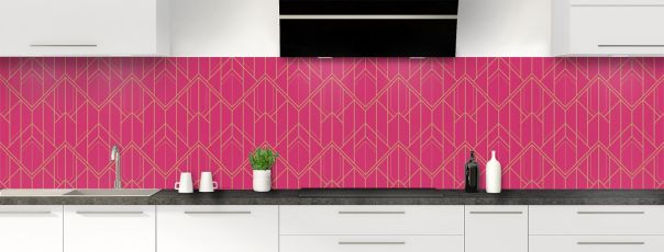 Crédence de cuisine Gatsby couleur Saphir rose panoramique