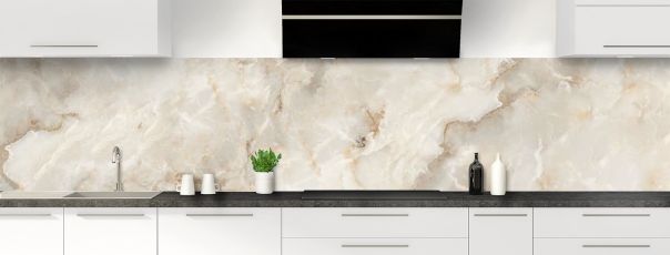 Crédence de cuisine Marbre brun panoramique motif inversé