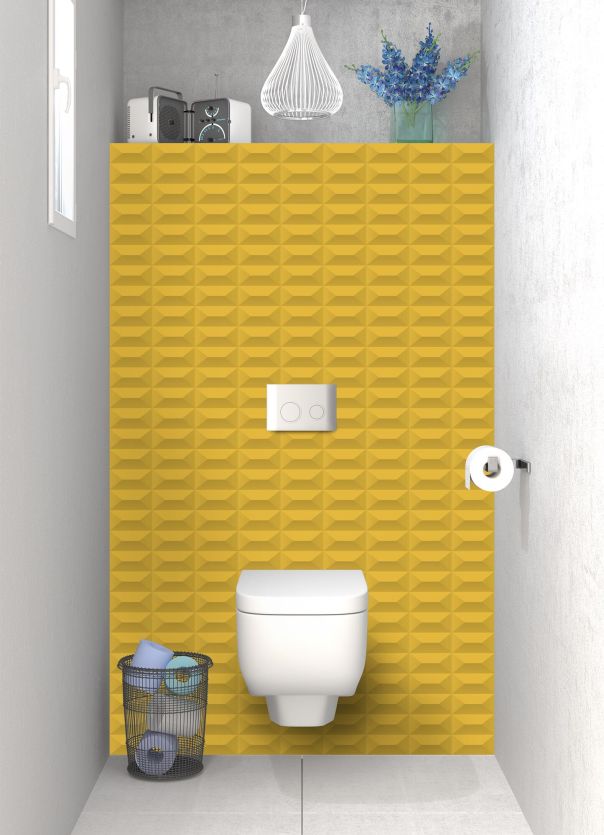 Panneau WC Briques en relief couleur Curcuma