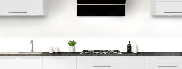 Crédence de cuisine Blanc Brillant frise