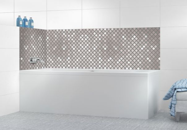 Panneau de bain Diamants brillants couleur Gris pierre motif inversé