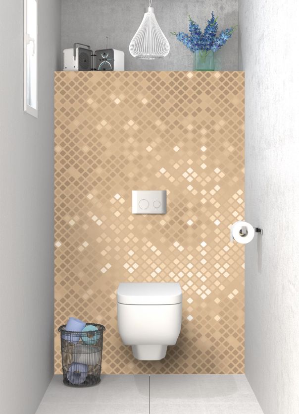 Panneau WC Diamants brillants couleur Coquille d'oeuf