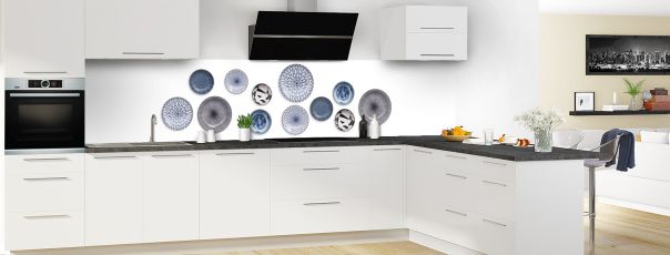 Crédence de cuisine Assiettes panoramique motif inversé en perspective