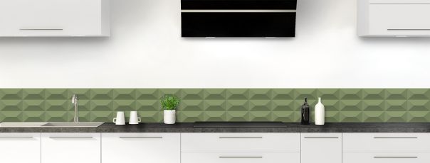 Crédence de cuisine Briques en relief couleur Vert sauge frise