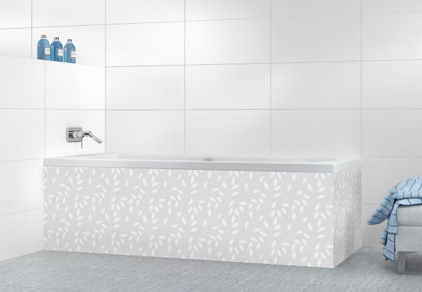 Panneau tablier de bain Rideau de feuilles  couleur Gris perle