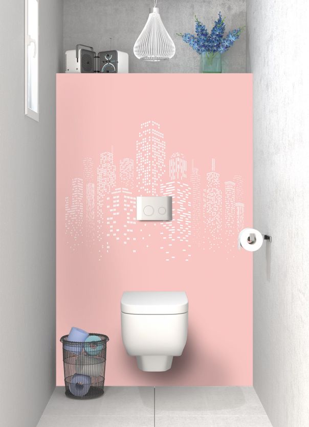 Panneau WC Gratte-ciels couleur Quartz rose