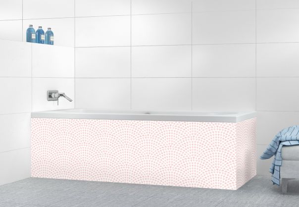Panneau tablier de bain Mosaïque petits cœurs couleur Quartz rose