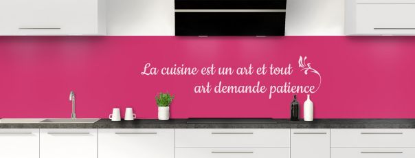 Crédence de cuisine Citation  couleur Saphir rose panoramique