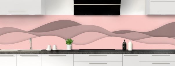 Crédence de cuisine Vagues couleur Quartz rose panoramique