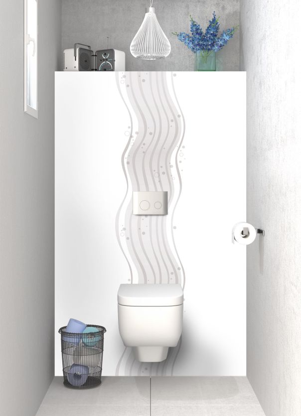 Panneau WC Vagues design couleur Blanc