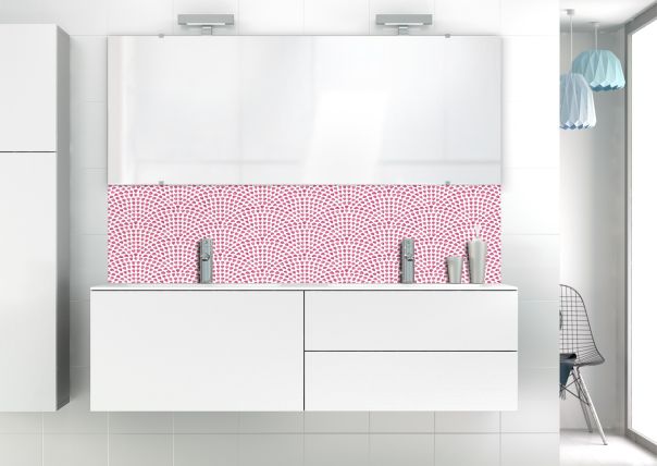 Panneau vasque Mosaïque petits cœurs couleur Saphir rose