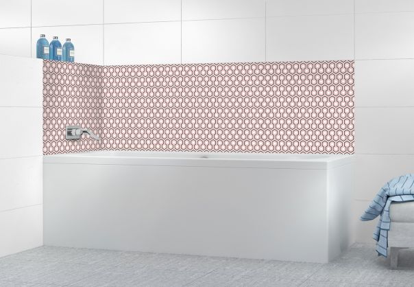 Panneau de bain Hexagones  couleur Quartz rose