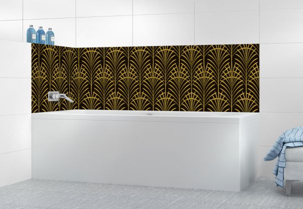 Panneau de bain Feuilles de palme couleur Curcuma