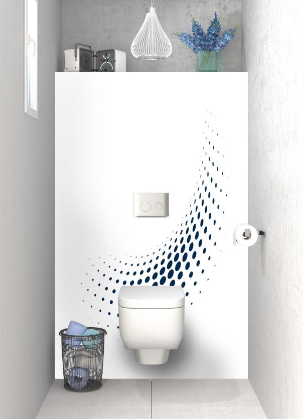 Panneau WC Nuage de points couleur Bleu nuit motif inversé