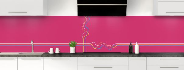 Crédence de cuisine Light painting couleur Saphir rose panoramique