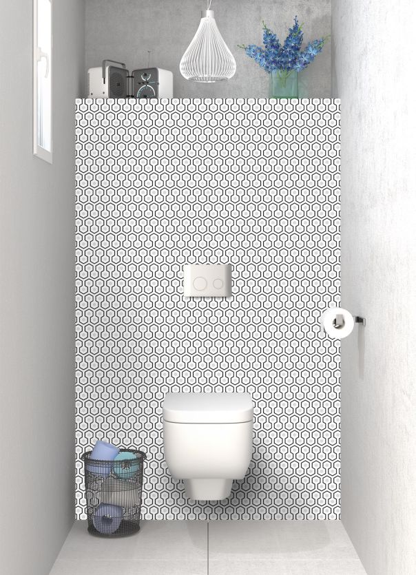 Panneau WC Hexagones  couleur Blanc