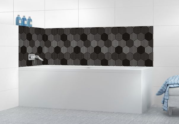 Panneau de bain Camaïeu hexagone couleur Noir