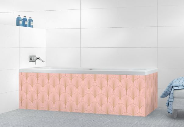 Panneau tablier de bain Seigaihas doré couleur Quartz rose
