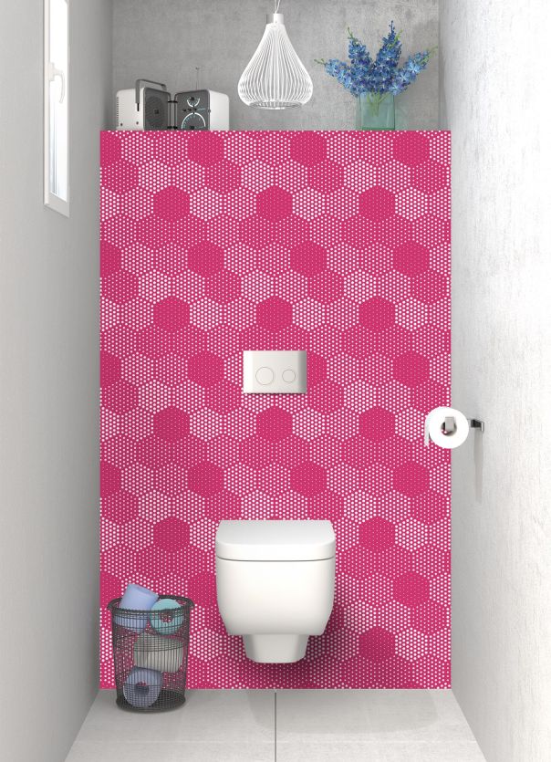 Panneau WC Camaïeu hexagone couleur Saphir rose