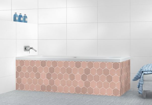 Panneau tablier de bain Carreaux de ciment hexagonaux blush