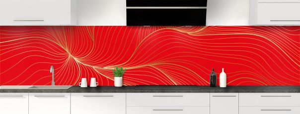 Crédence de cuisine Volupté couleur Rouge vermillon panoramique motif inversé