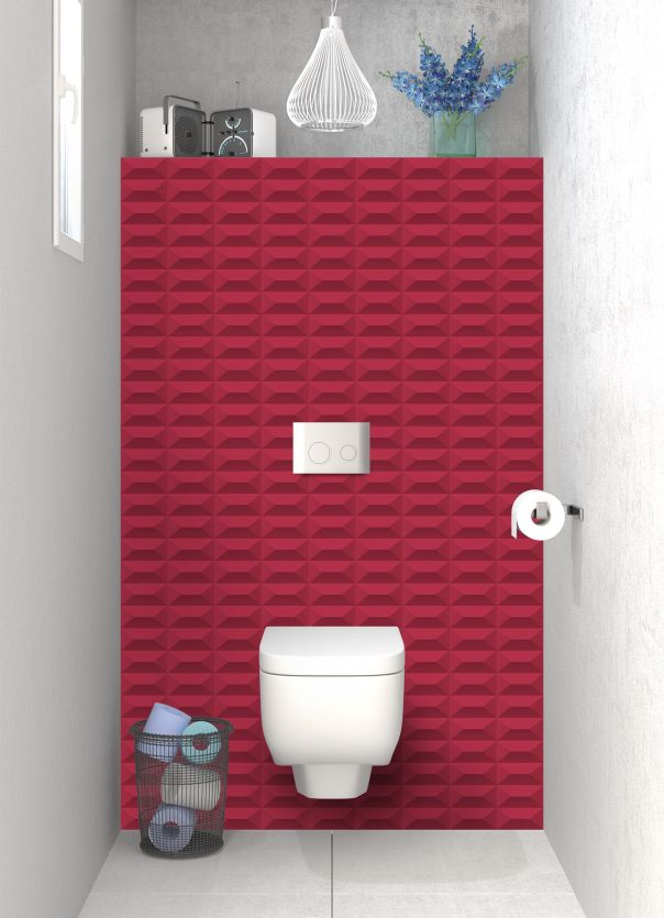 Panneau WC Briques en relief couleur Rose grenade