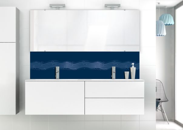 Panneau vasque Vagues design couleur Bleu nuit