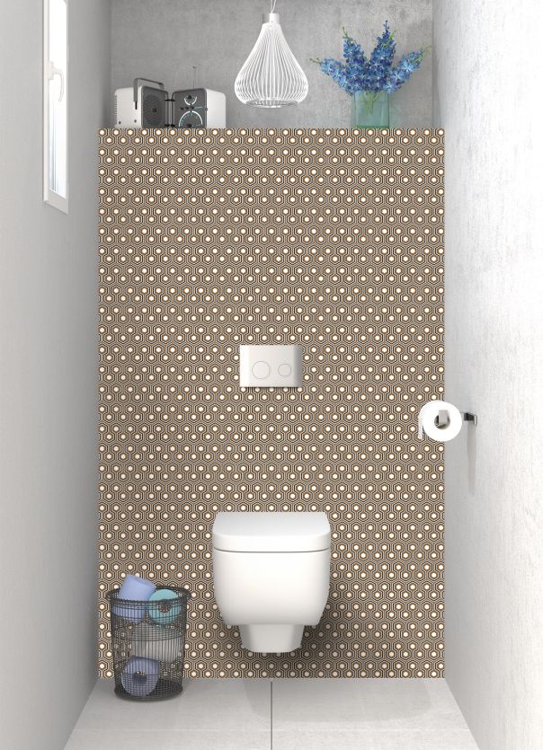 Panneau WC Hexagones  couleur Cannelle