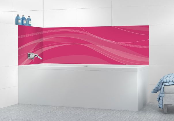 Panneau de bain Voilage couleur Saphir rose motif inversé