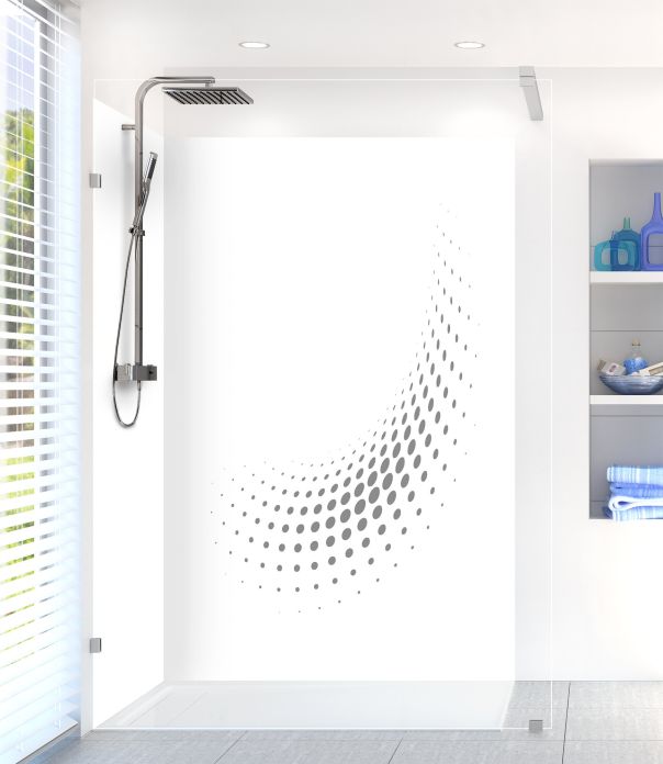 Panneau de douche Nuage de points couleur Gris pierre motif inversé