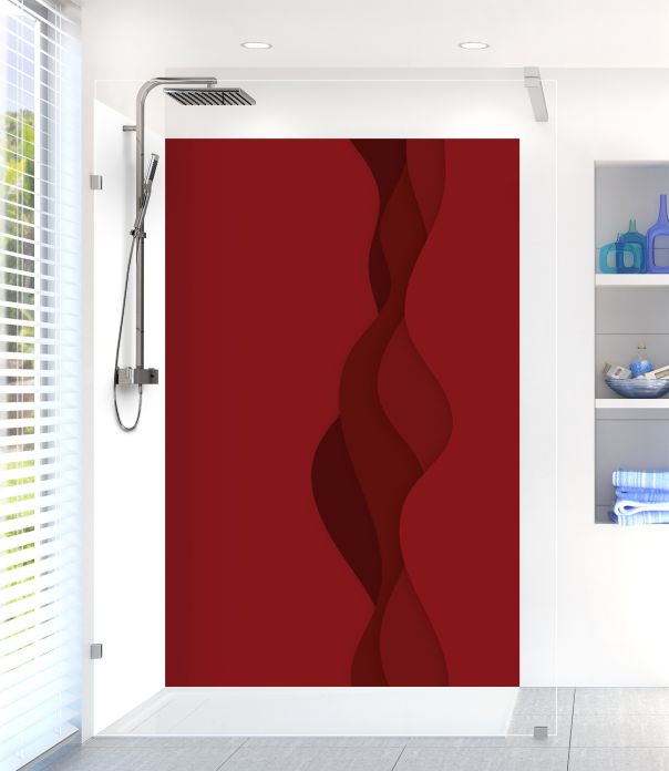 Panneau de douche Vagues couleur Rouge grenat