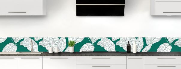 Crédence de cuisine Feuilles couleur couleur Vert jade frise motif inversé