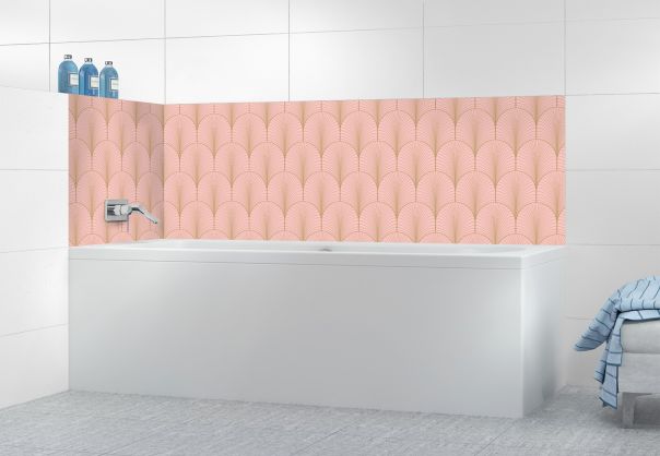 Panneau de bain Seigaihas doré couleur Quartz rose