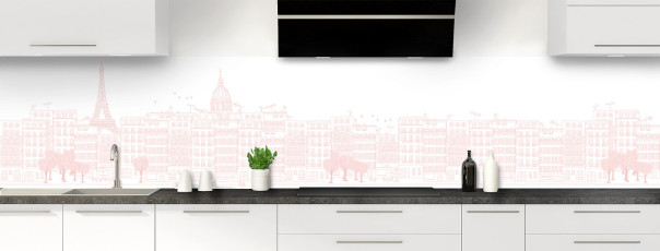 Crédence de cuisine La rue couleur Quartz rose panoramique